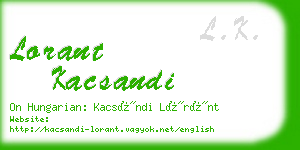 lorant kacsandi business card